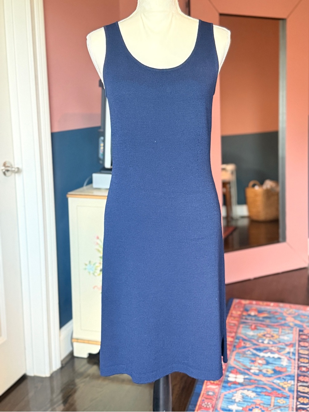 St. John Collection Navy Blue Knit Shift Dress
